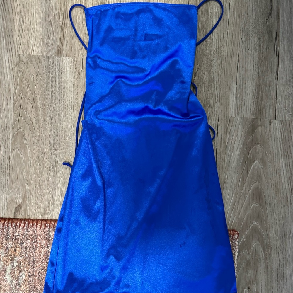 Motel Rocks Vibrant Blue Satin Dress